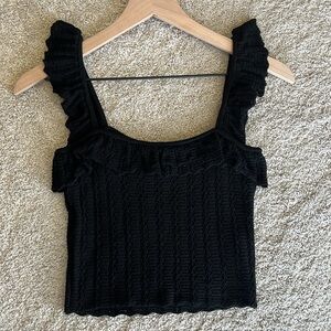 ZARA Crochet Ruffled Crop Top.
